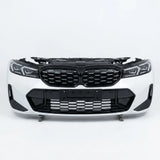 BMW grille and front bumper on a white background