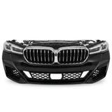 Black car grille with BMW logo on a white background