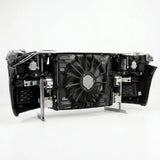 Computer graphics card with cooling system on a white background