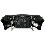 Car radiator with fan on a white background