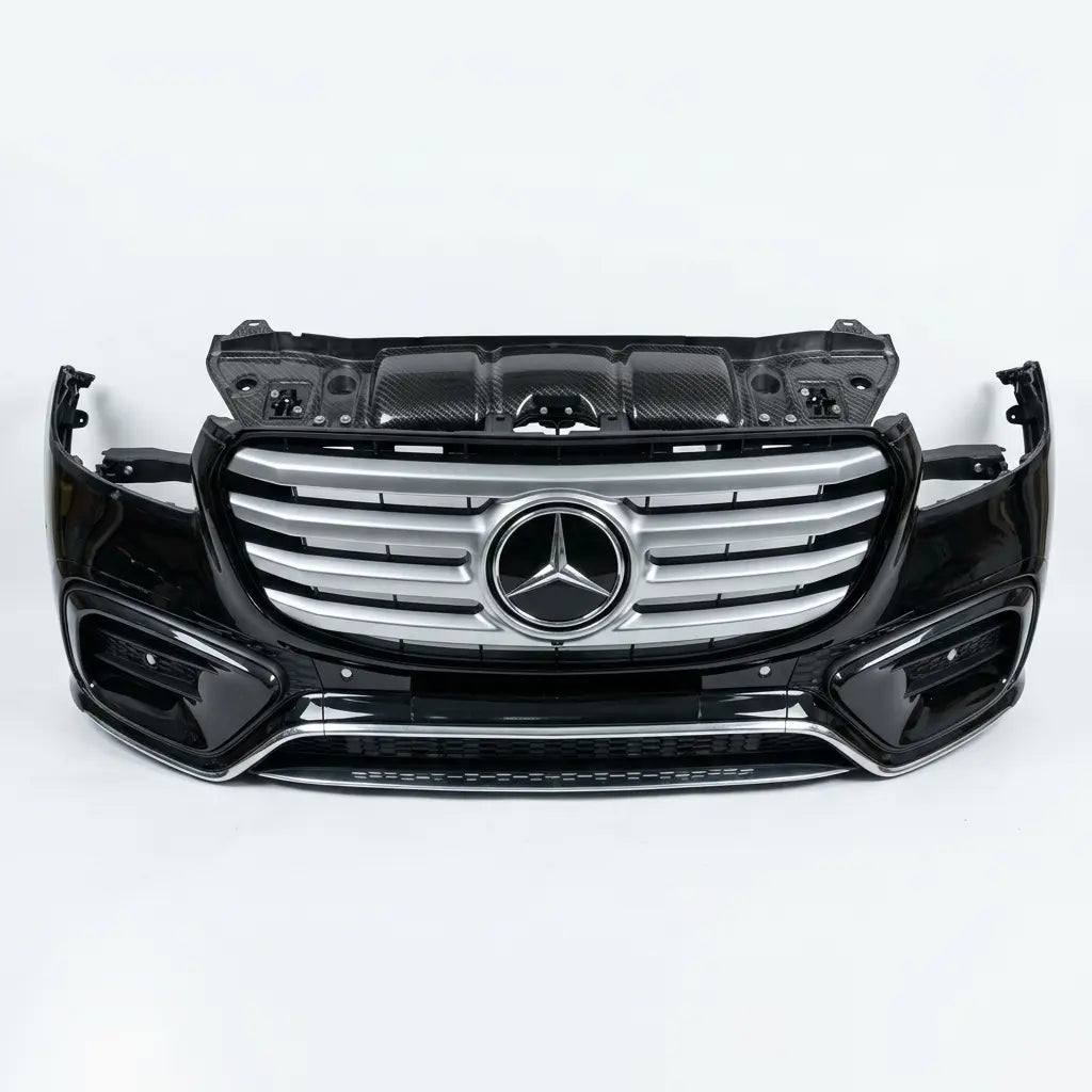 Car grille with Mercedes-Benz logo on a white background