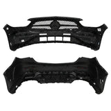 Two black car bumper components on a white background
