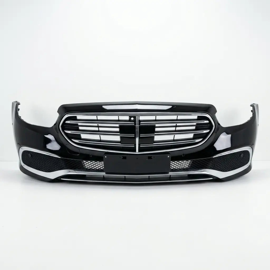 Car bumper with grille on a white background