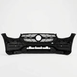 Car bumper with grille on a white background