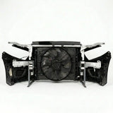 Car radiator with fan on a white background