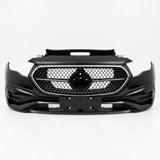Black car grille with brand logo on a white background
