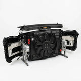 Car radiator with open cover on a white background